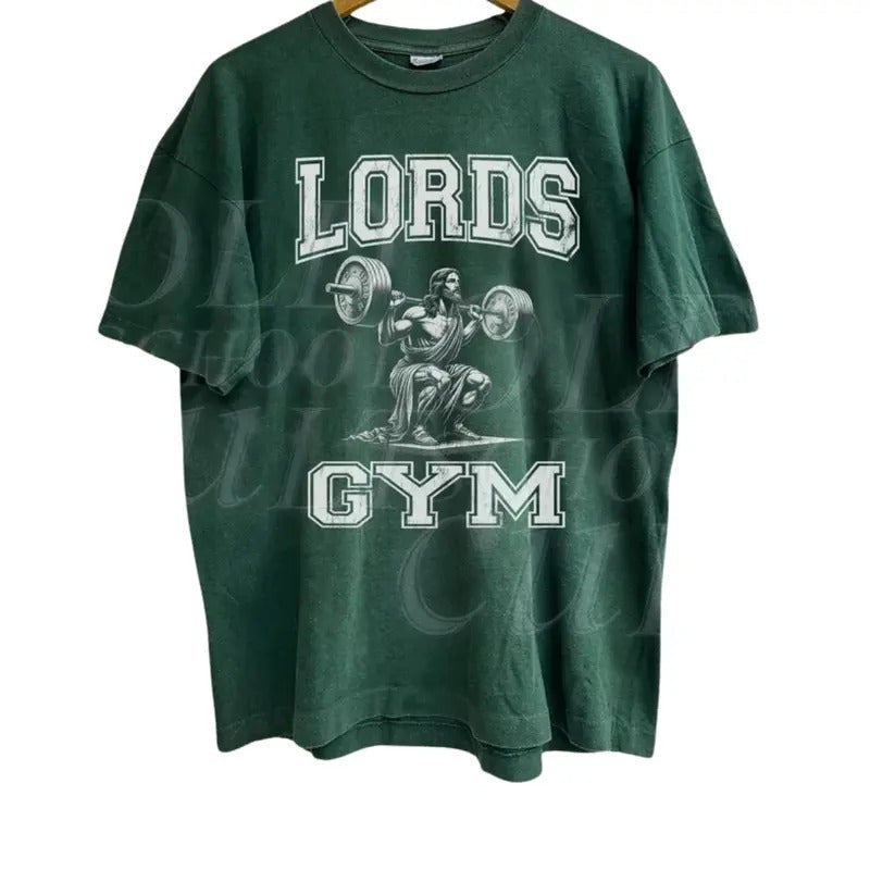 Lords Gym Vintage 90s Jesus Pump Cover Bench Press - Adult & Kids T-Shirts, Sweatshirts & Hoodies apparel design preview 1