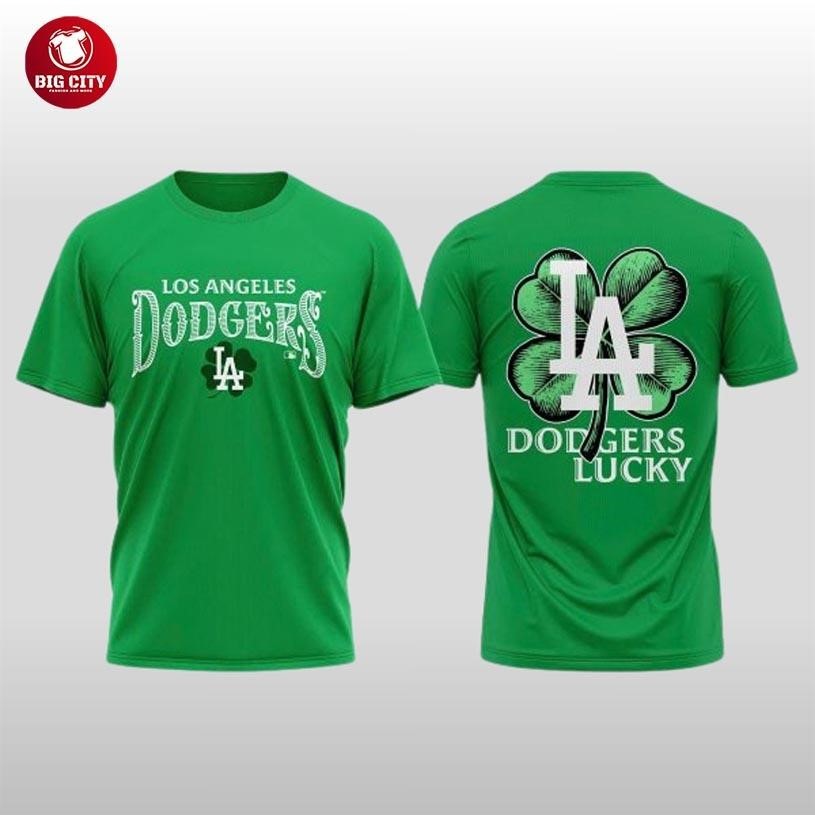Los Angeles Dodgers Happy St. Patrick's Day 2026 Two - Adult & Kids T-Shirts, Sweatshirts & Hoodies apparel design preview 1