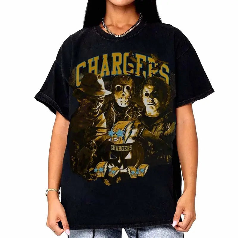 Los Angeles Halloween Horror Movie Football Chargers - Adult & Kids T-Shirts, Sweatshirts & Hoodies apparel design preview 1