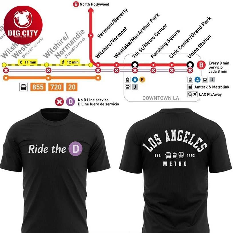 Los Angeles Metro D Line Extension 2026 Ride The Two - Adult & Kids T-Shirts, Sweatshirts & Hoodies apparel design preview 1