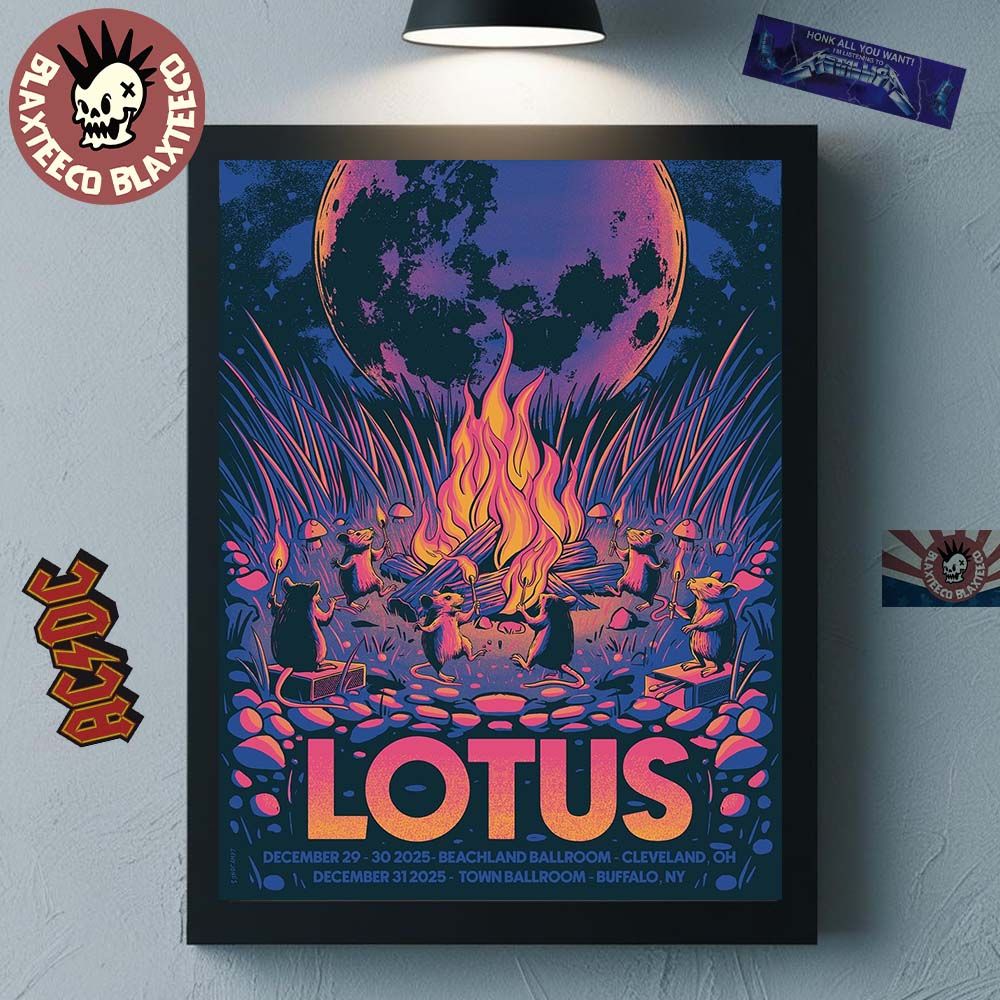 Lotus New Years Shows 2025 Poster In Cleveland Ohio - Adult & Kids T-Shirts, Sweatshirts & Hoodies apparel design preview 1