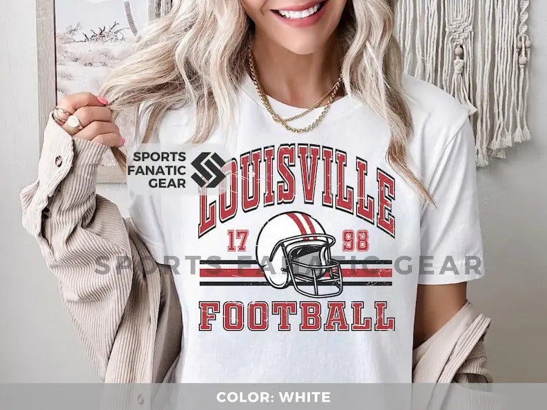 Louisville Retro College Football Vintage Game Day - Adult & Kids T-Shirts, Sweatshirts & Hoodies apparel design preview 1