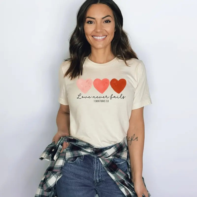 Love Never Fails BELLA+CANVAS Christian - Adult & Kids T-Shirts, Sweatshirts & Hoodies apparel design preview 1