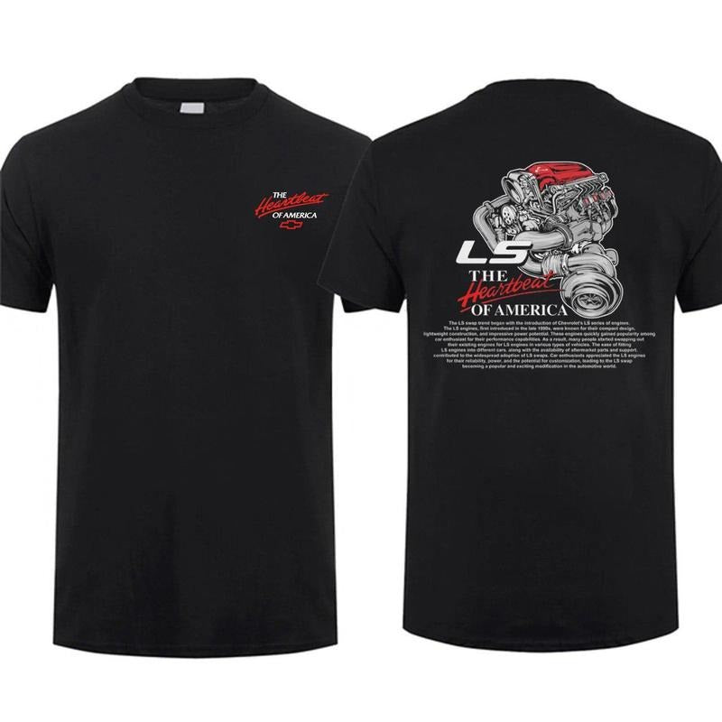Ls Swap Heartbeat America Chevy Menswear Car Parts - Adult & Kids T-Shirts, Sweatshirts & Hoodies apparel design preview 1