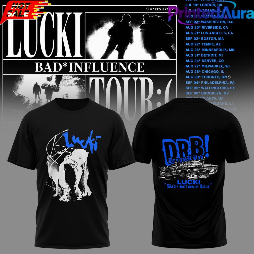 Lucki Bad Influence Tour 2026 - Adult & Kids T-Shirts, Sweatshirts & Hoodies apparel design preview 1