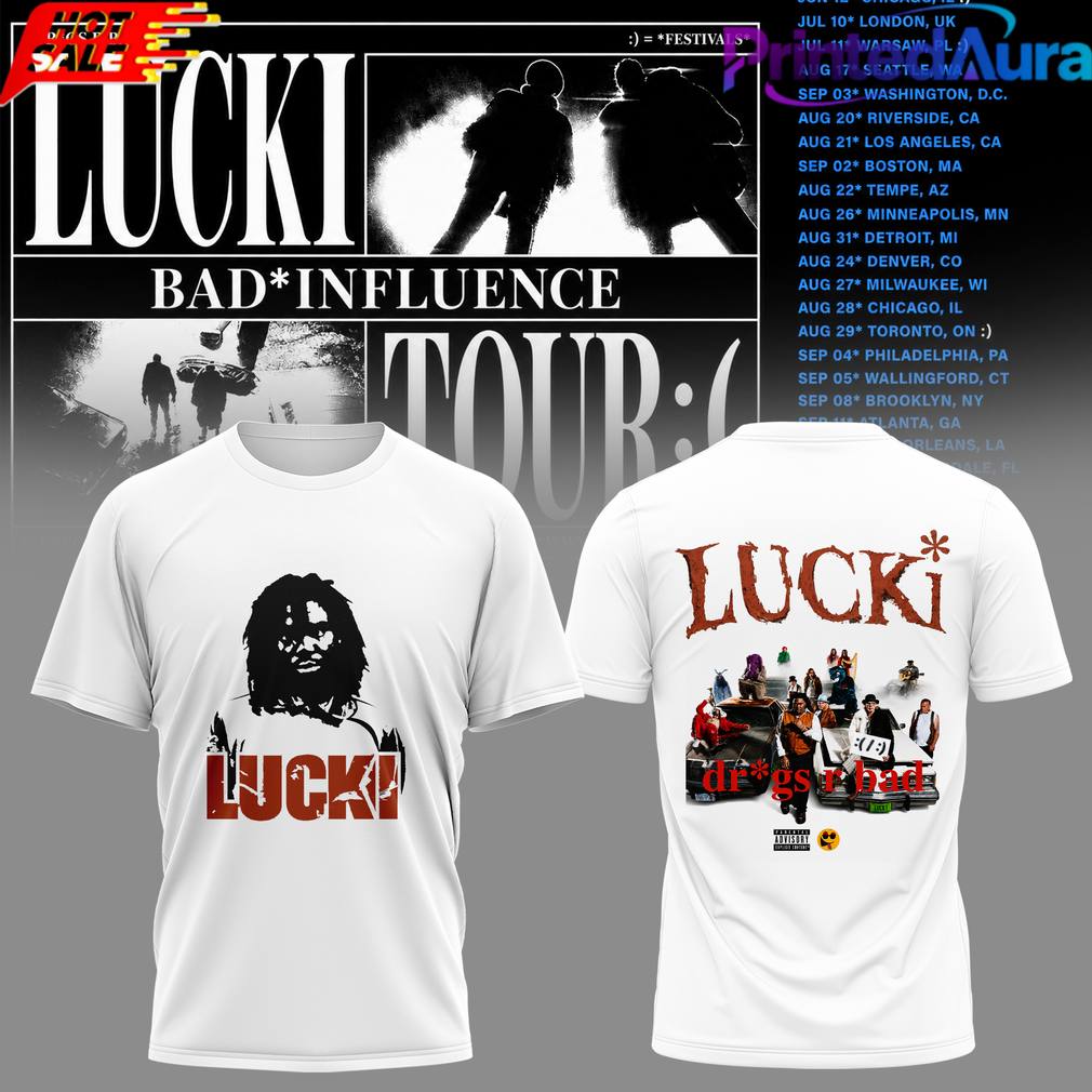 Lucki Bad Influence Tour 2026 Daysb4bad - Adult & Kids T-Shirts, Sweatshirts & Hoodies apparel design preview 1