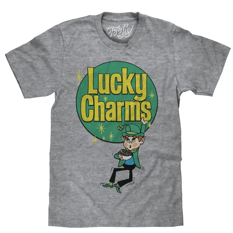 Lucky Charms Retro Logo Gray - Adult & Kids T-Shirts, Sweatshirts & Hoodies apparel design preview 1