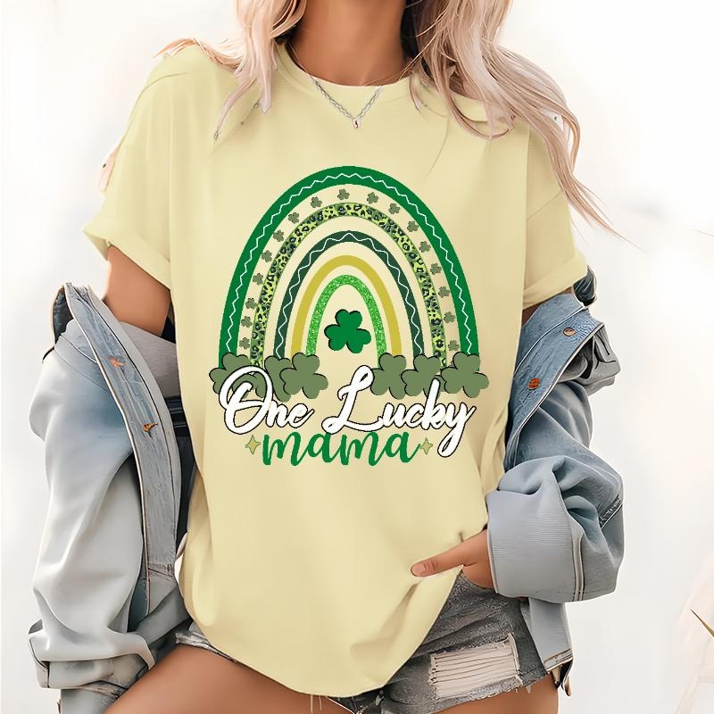 Lucky Mama Pattern St. Patricks Day Short Sleeve Tops - Adult & Kids T-Shirts, Sweatshirts & Hoodies apparel design preview 1