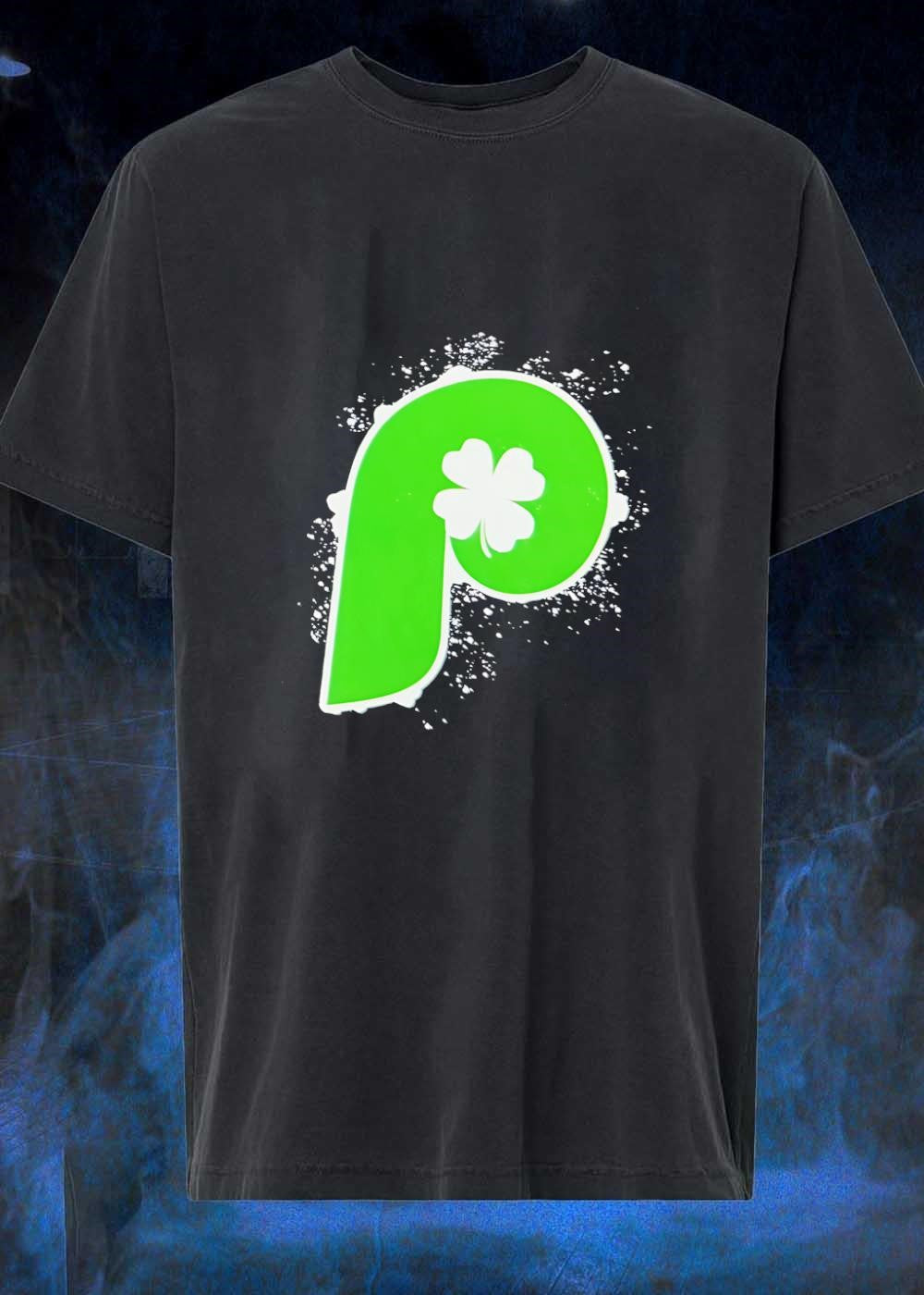 Lucky Philadelphia P Clover Baseball - Adult & Kids T-Shirts, Sweatshirts & Hoodies apparel design preview 1