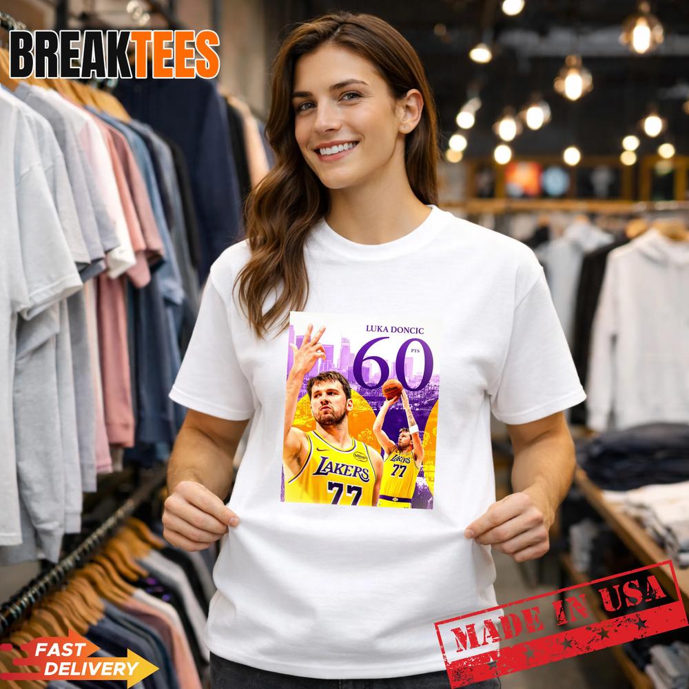 Luka Doncic 60 Points Lakers Basketball - Adult & Kids T-Shirts, Sweatshirts & Hoodies apparel design preview 1