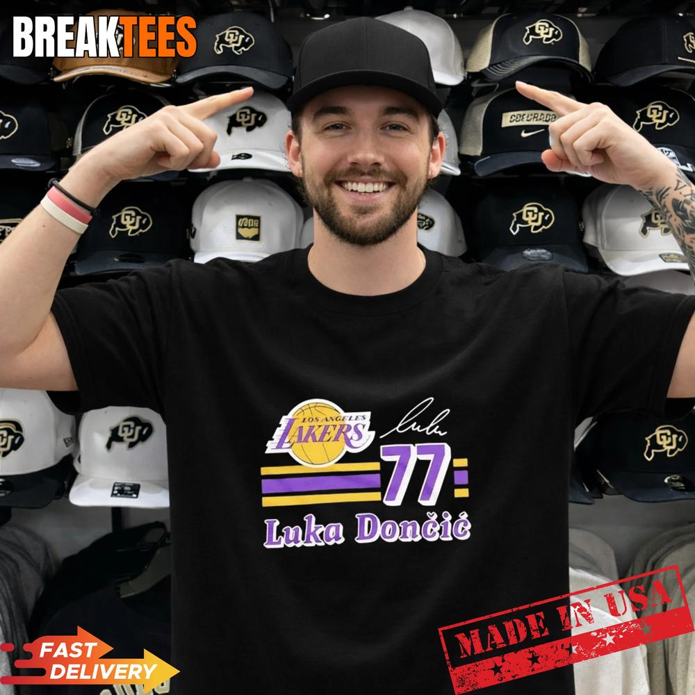 Luka Doncic 77 Los Angeles Lakers 2026 NBA Playoff - Adult & Kids T-Shirts, Sweatshirts & Hoodies apparel design preview 1