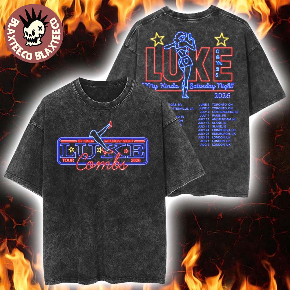 Luke Combs My Kinda Saturday Night Tour 2026 Merch - Adult & Kids T-Shirts, Sweatshirts & Hoodies apparel design preview 1