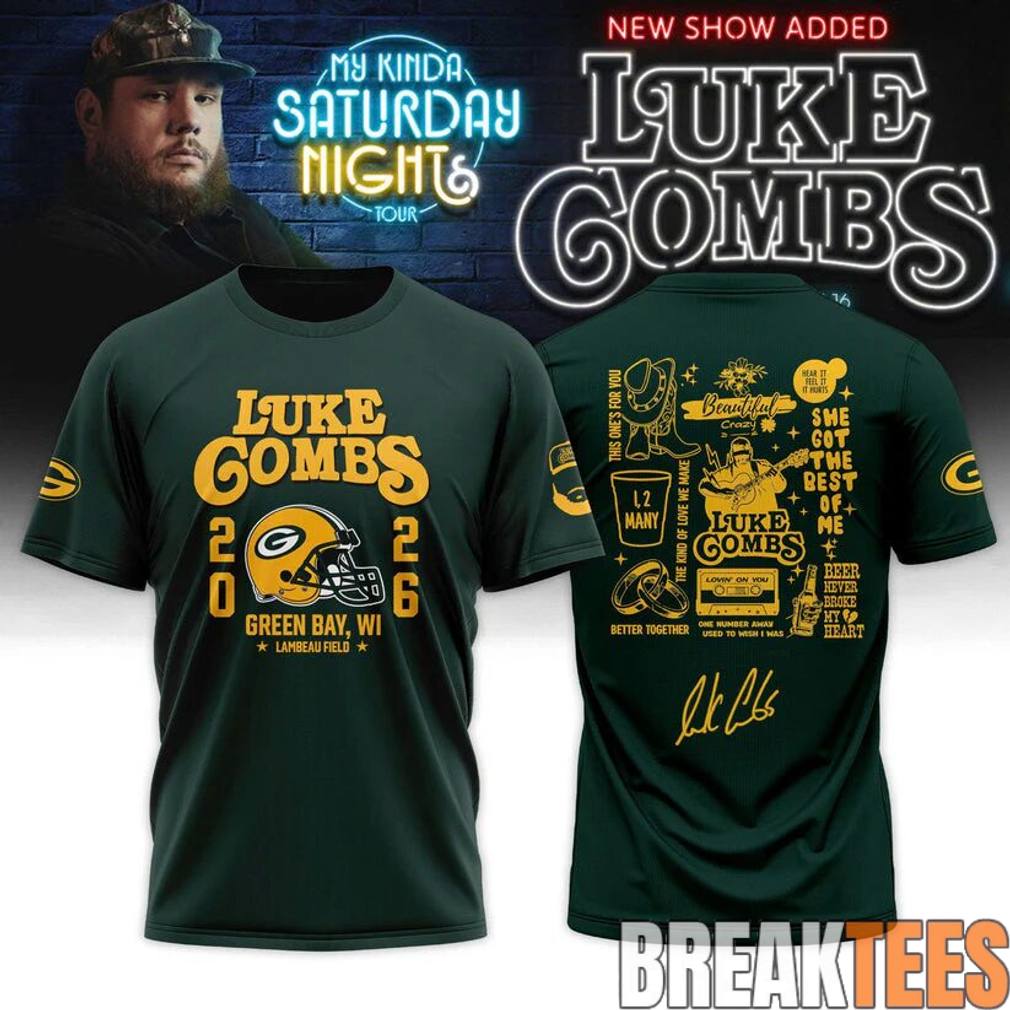Luke Combs "My Kinda Saturday Night Tour" at Lambeau - Adult & Kids T-Shirts, Sweatshirts & Hoodies apparel design preview 1