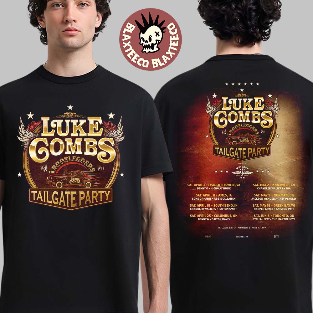 Luke Combs With Whiskey Jam The Bootleggers Tailgate - Adult & Kids T-Shirts, Sweatshirts & Hoodies apparel design preview 1