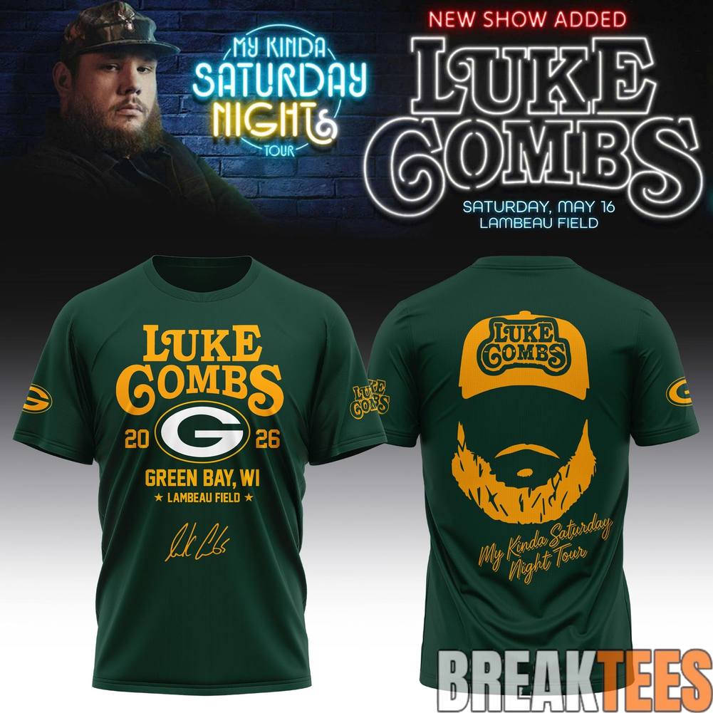 Luke Combs x Green Bay Packers My Kinda Saturday - Adult & Kids T-Shirts, Sweatshirts & Hoodies apparel design preview 1