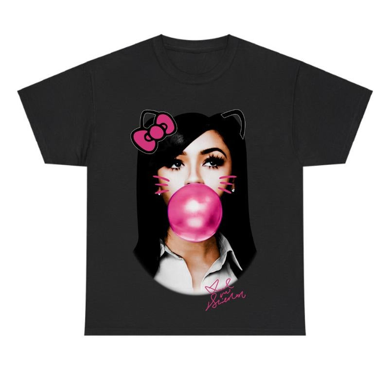 MARIAH SCIENTIST Kitty BUBBLE GUM BLACK - Adult & Kids T-Shirts, Sweatshirts & Hoodies apparel design preview 1