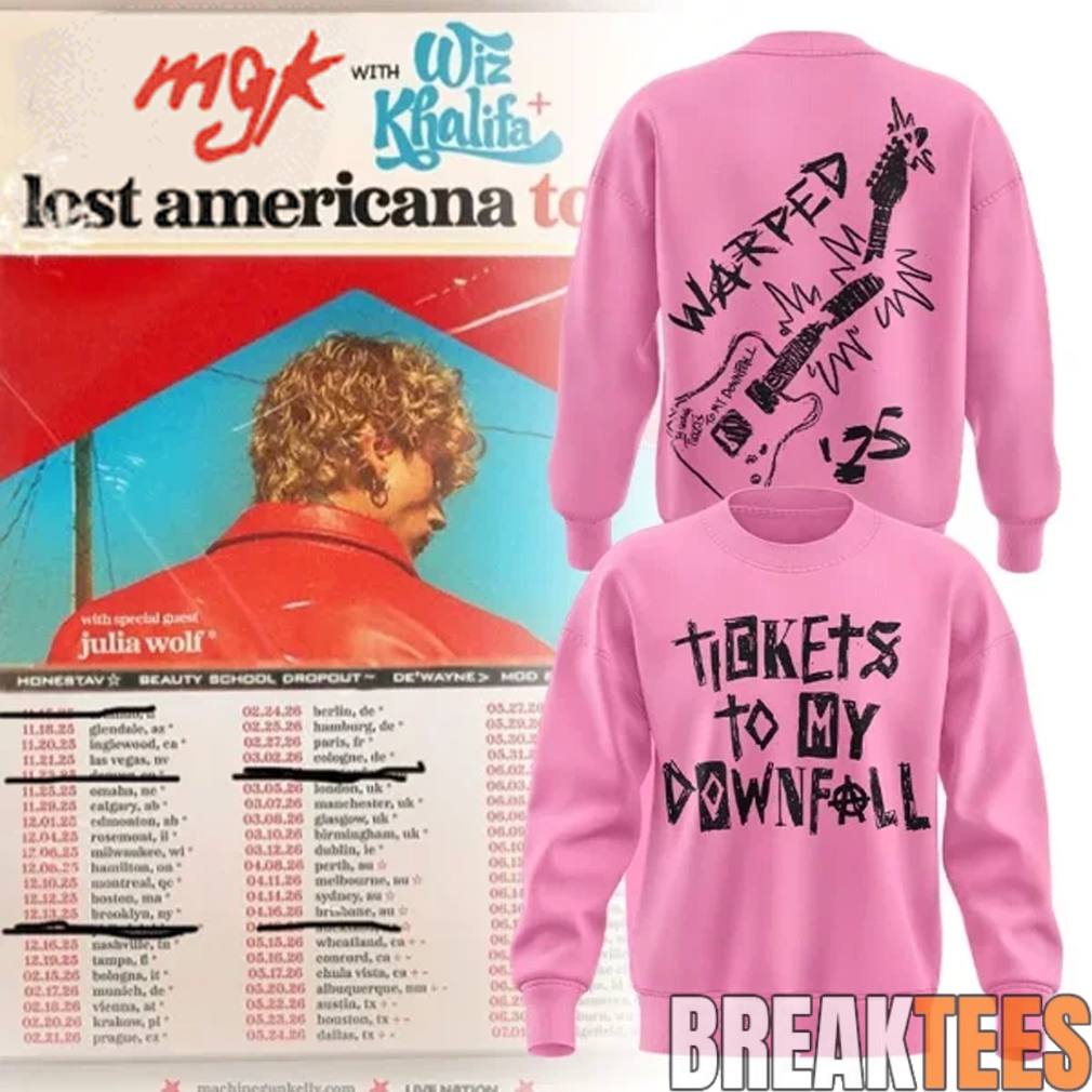 MGK Lost Americana Tour 2026 'Tickets to my Downfall' - Adult & Kids T-Shirts, Sweatshirts & Hoodies apparel design preview 1