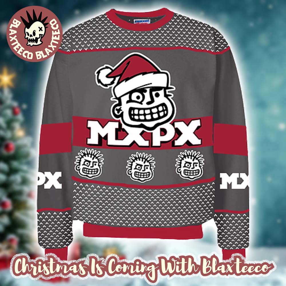 MXPX Santa PX Head Signature 2025 Holiday Ugly - Adult & Kids T-Shirts, Sweatshirts & Hoodies apparel design preview 1