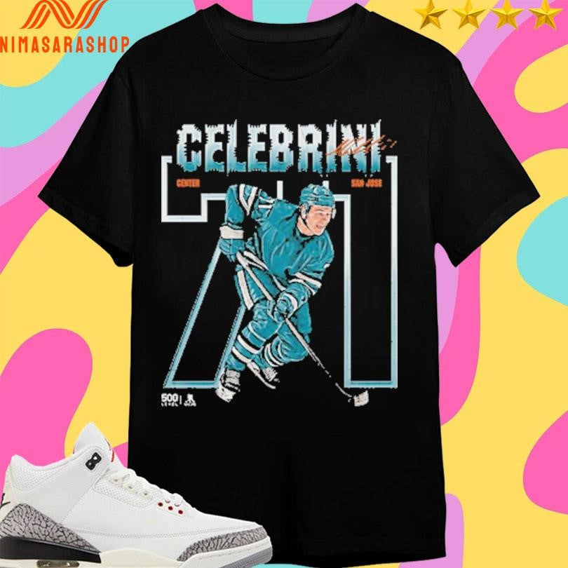 Macklin Celebrini San Jose Number Outline 71 - Adult & Kids T-Shirts, Sweatshirts & Hoodies apparel design preview 1