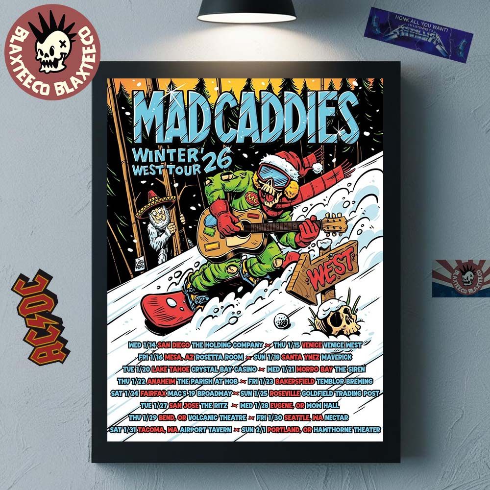 Mad Caddies Winter West Tour 2026 California Arizona - Adult & Kids T-Shirts, Sweatshirts & Hoodies apparel design preview 1
