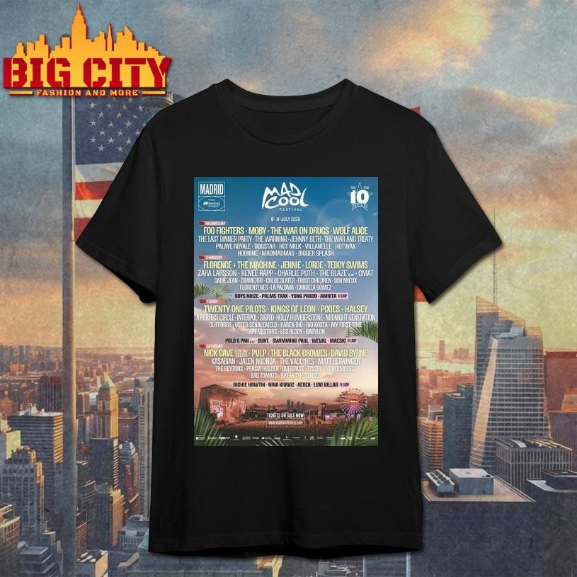 Mad Cool Music Festival On July 8-11 2026 Poster - Adult & Kids T-Shirts, Sweatshirts & Hoodies apparel design preview 1