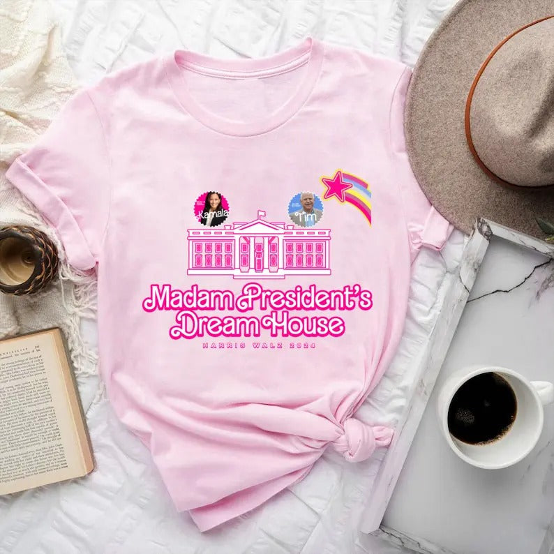 Madam President'S Dream House Harris Walz 2024 Kamala - Adult & Kids T-Shirts, Sweatshirts & Hoodies apparel design preview 1