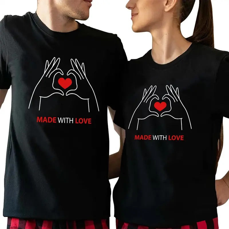 Made Love Couple Matching Cotton Fabric Casual - Adult & Kids T-Shirts, Sweatshirts & Hoodies apparel design preview 1
