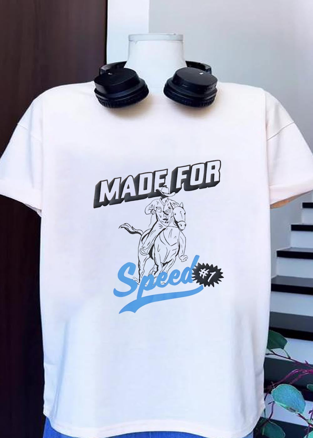 Made for Speed #1 Cowboy Riding Horse - Adult & Kids T-Shirts, Sweatshirts & Hoodies apparel design preview 1