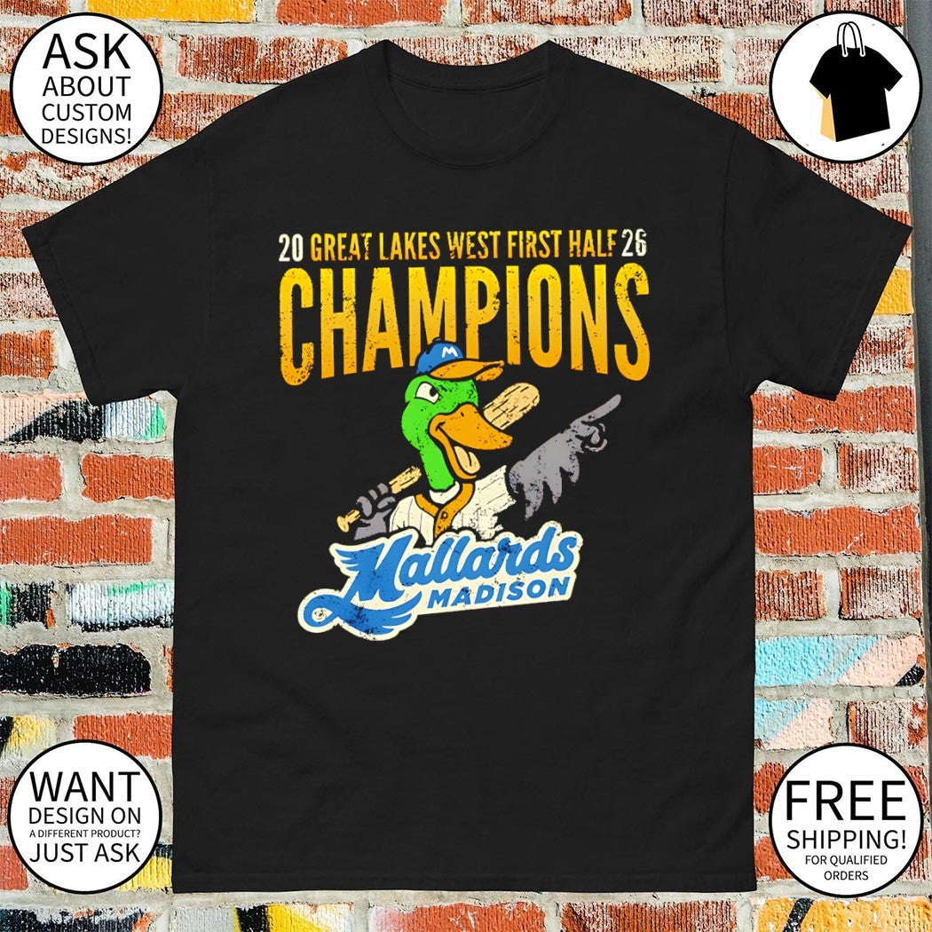 Madison Mallards Baseball 2026 Great Lakes West First - Adult & Kids T-Shirts, Sweatshirts & Hoodies apparel design preview 1