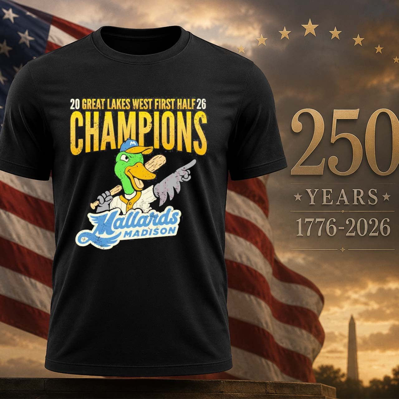 Madison Mallards Great Lakes West First Half - Adult & Kids T-Shirts, Sweatshirts & Hoodies apparel design preview 1