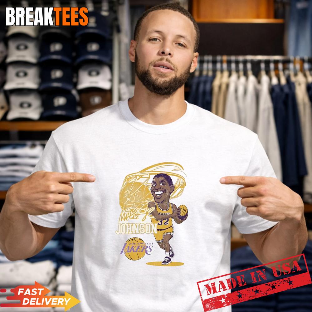 Magic Johnson Los Angeles Lakers NBA Signature - Adult & Kids T-Shirts, Sweatshirts & Hoodies apparel design preview 1