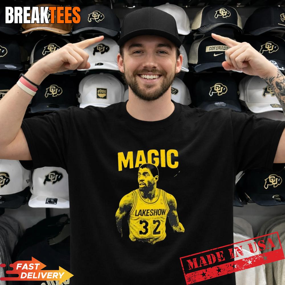 Magic Johnson Los Angeles Lakers Showtime Era - Adult & Kids T-Shirts, Sweatshirts & Hoodies apparel design preview 1