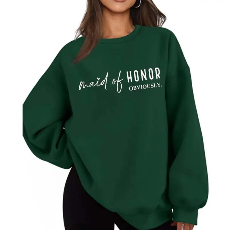 Maid Honor Obviously Funny Casual Street Fleece Tops - Adult & Kids T-Shirts, Sweatshirts & Hoodies apparel design preview 1