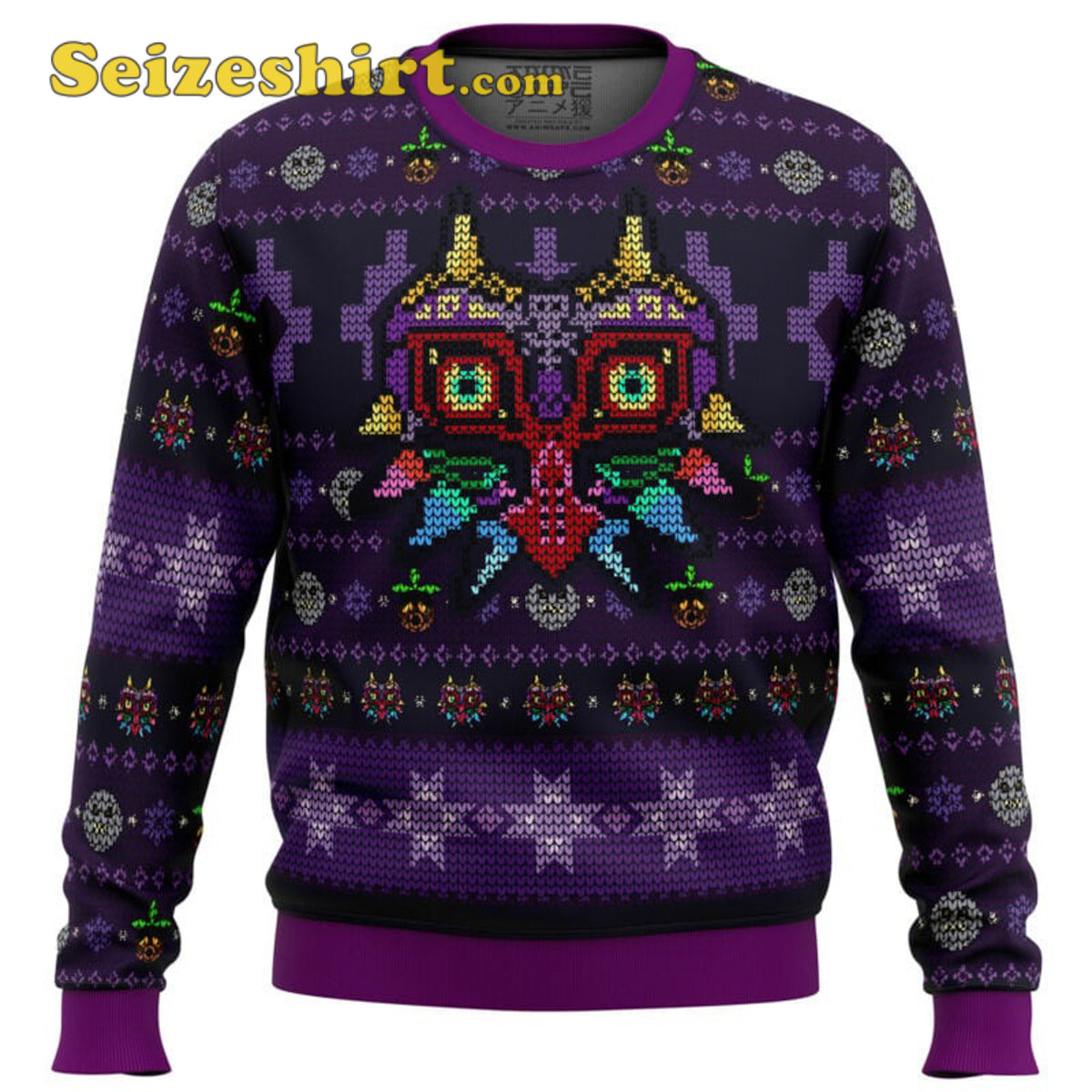 Majoras Mask Seamless Pattern Legend of Zelda Boys Christmas Sweater - Holiday Gift product image
