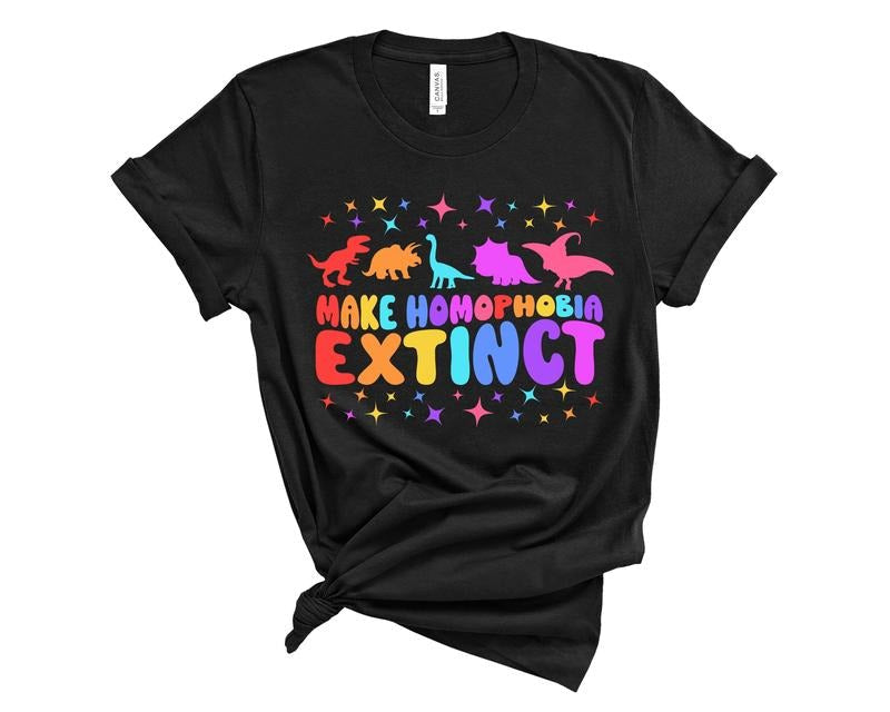 Make Homophobia Extinct Homo Pride Ally - Adult & Kids T-Shirts, Sweatshirts & Hoodies apparel design preview 1