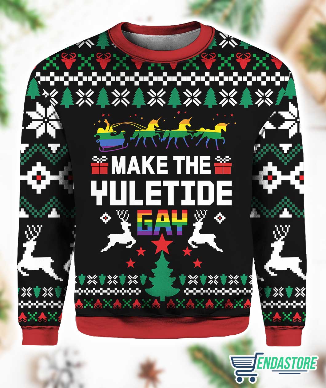 Make The Yuletide Gay Pride 3D Ugly Christmas Sweater - Holiday Gift product image 3