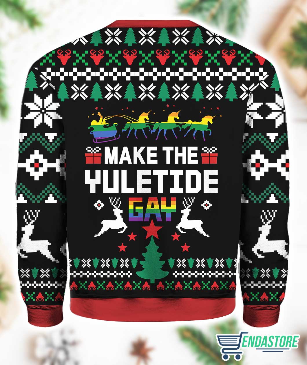 Make The Yuletide Gay Pride 3D Ugly Christmas Sweater - Holiday Gift product image 4