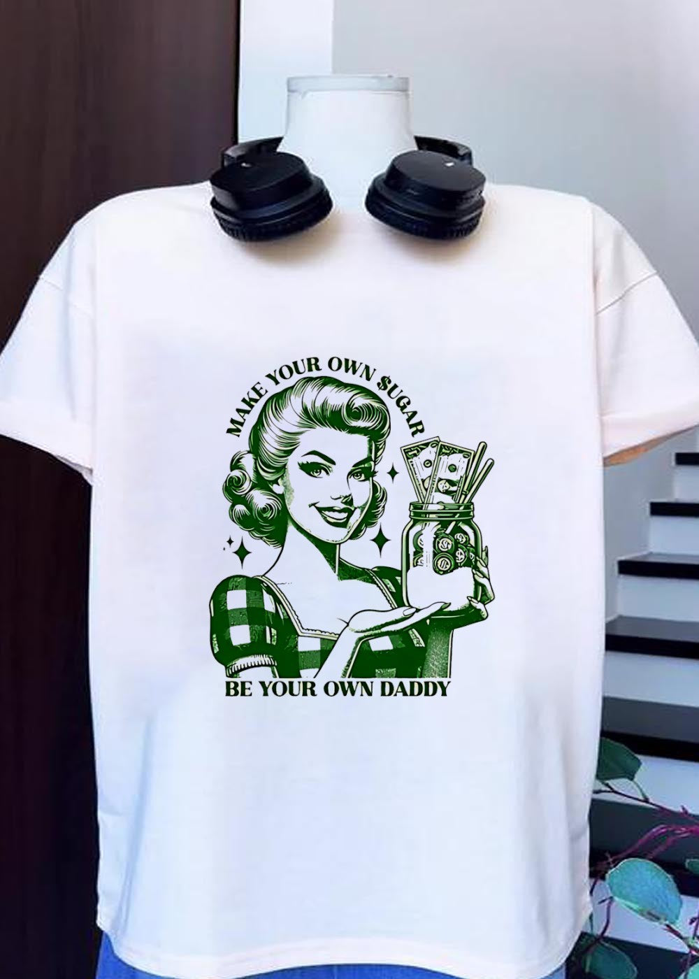 Make Your Own Sugar Be Daddy Woman Holding Money Jar - Adult & Kids T-Shirts, Sweatshirts & Hoodies apparel design preview 1