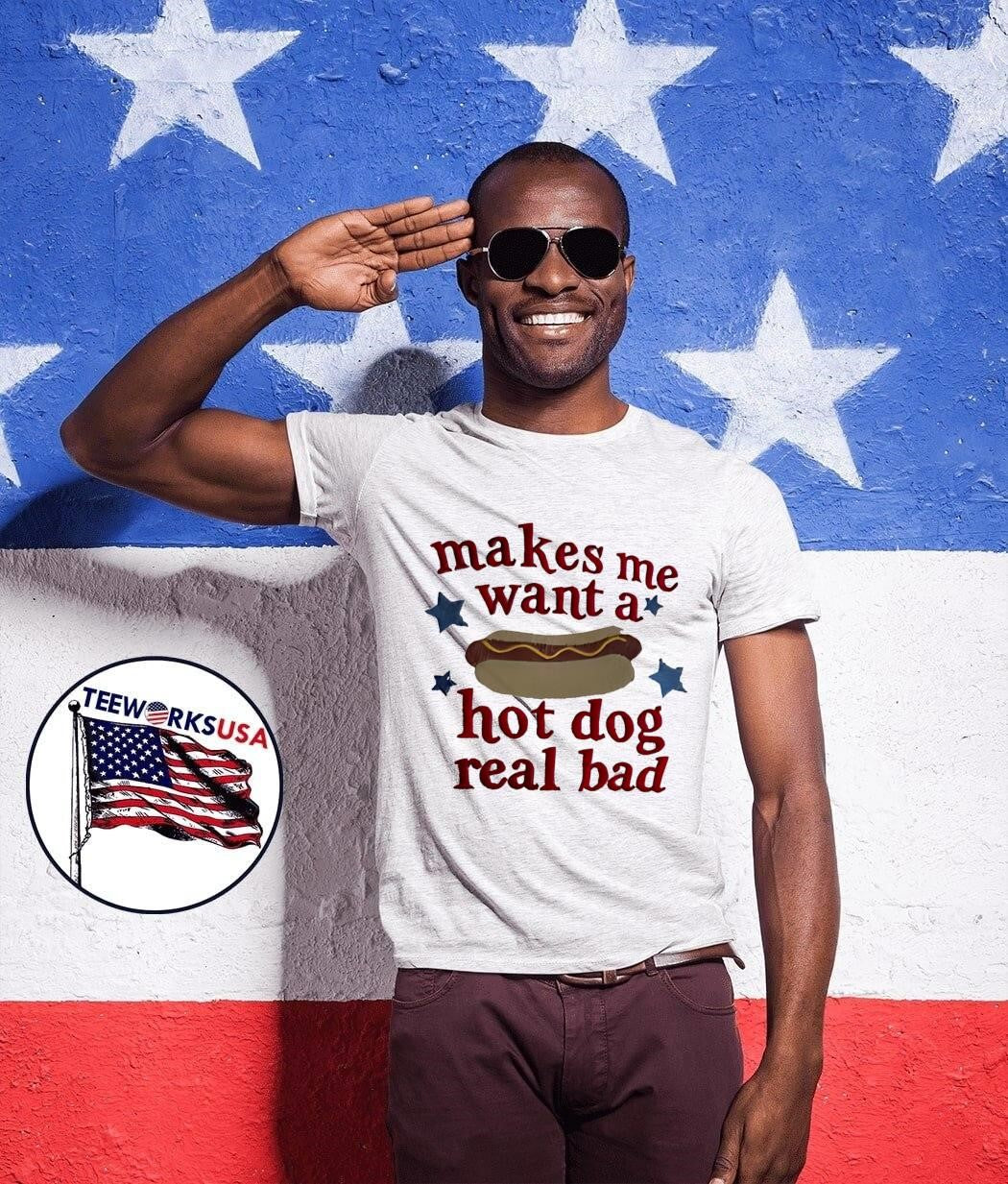 Makes Me Want a Real Bad Hot Dog - Adult & Kids T-Shirts, Sweatshirts & Hoodies apparel design preview 1