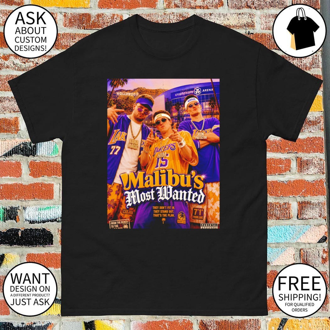 Malibu's Most Wanted Los Angeles Lakers Basketball - Adult & Kids T-Shirts, Sweatshirts & Hoodies apparel design preview 1