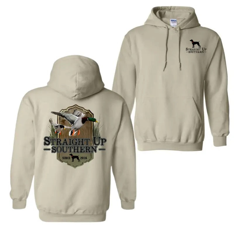 Mallard Flight Ducks Approaching Marsh - Adult & Kids T-Shirts, Sweatshirts & Hoodies apparel design preview 1