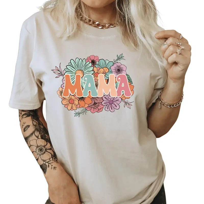 Mama Casual Everyday Spring Flowers Perfect Mom - Adult & Kids T-Shirts, Sweatshirts & Hoodies apparel design preview 1