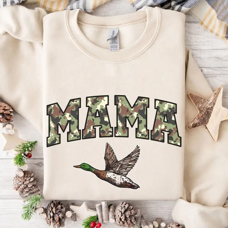 Mama Duck Hunt Camo Bottomland Pattern Hunting Season - Adult & Kids T-Shirts, Sweatshirts & Hoodies apparel design preview 1