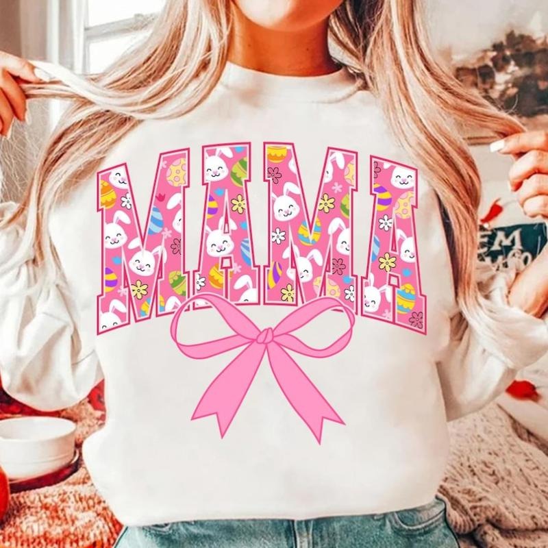 Mama Easter Bunny Peeps Day Coquette - Adult & Kids T-Shirts, Sweatshirts & Hoodies apparel design preview 1