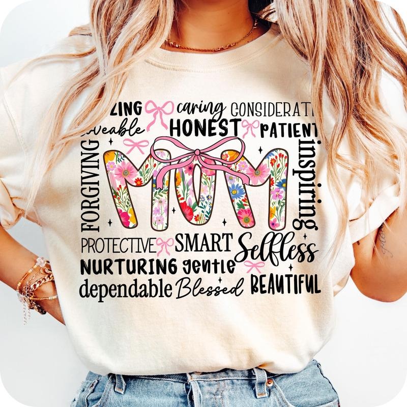 Mama Floral Coquette Bow Flower Mom - Adult & Kids T-Shirts, Sweatshirts & Hoodies apparel design preview 1