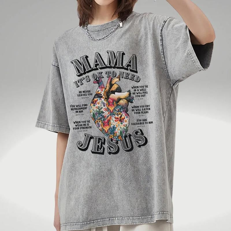 Mama Is Ok Need Jesus Comfort Colors Casual - Adult & Kids T-Shirts, Sweatshirts & Hoodies apparel design preview 1