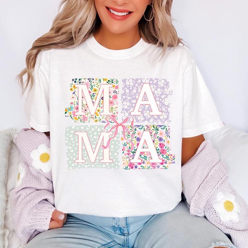 Mama Coquette Bow Mom Floral Springtime New - Adult & Kids T-Shirts, Sweatshirts & Hoodies apparel design preview 1