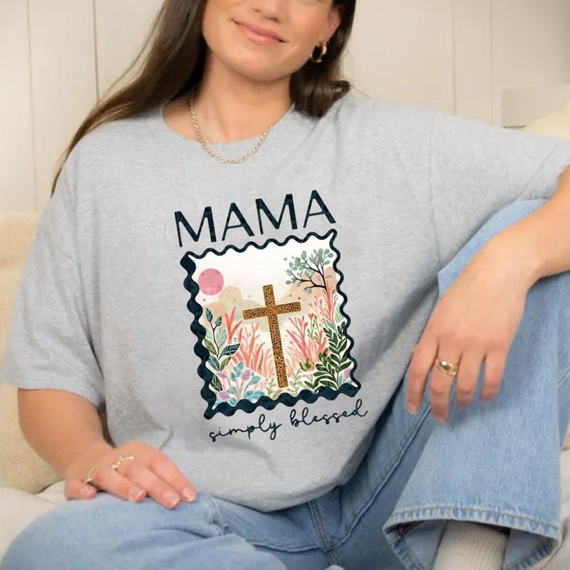Mama Simple Blessed Christian Cotton Casual Street - Adult & Kids T-Shirts, Sweatshirts & Hoodies apparel design preview 1