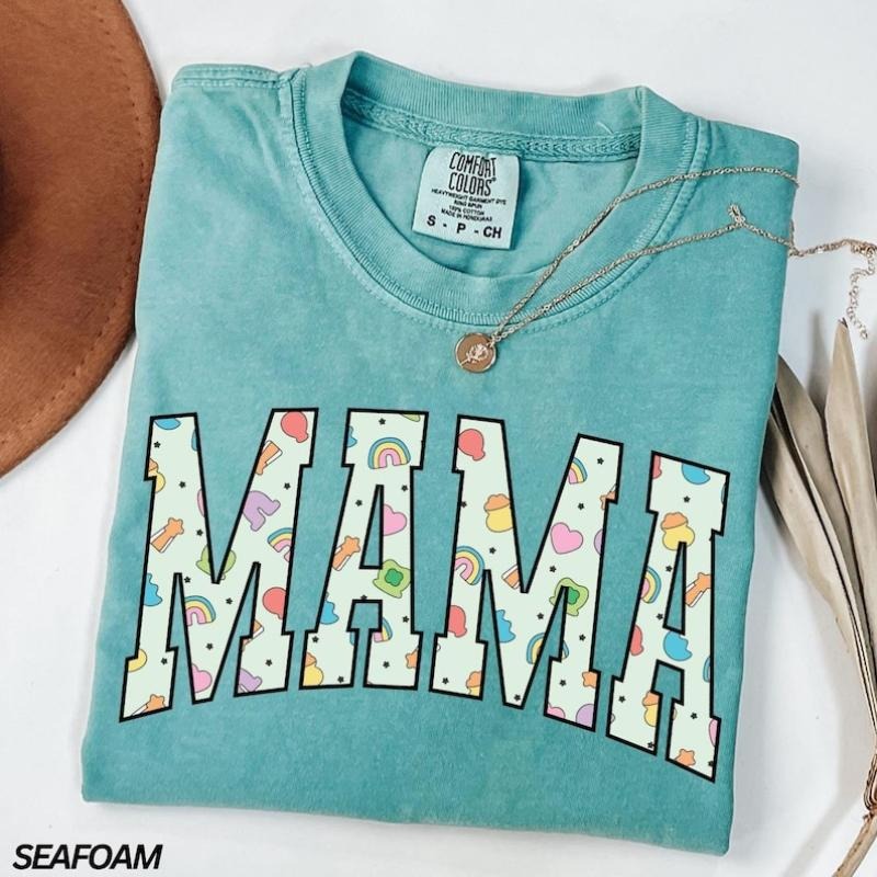 Mama St Patricks Day Lucky Charm Shamrock Retro Four - Adult & Kids T-Shirts, Sweatshirts & Hoodies apparel design preview 1