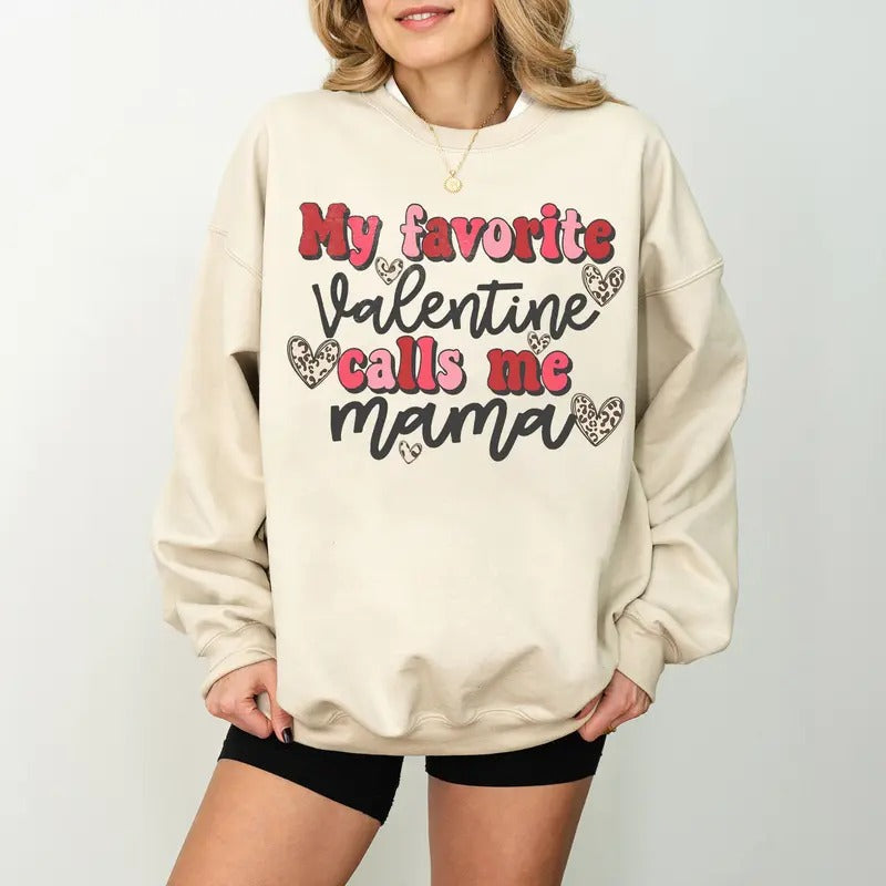 Mama Valentine Vintage Her - Adult & Kids T-Shirts, Sweatshirts & Hoodies apparel design preview 1